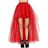 Women's Hi-Lo Tutu Tulle Bustle Skirt Petticoat Festival Party Maxi Skirt Wedding Evening Prom Dovetail Skirt