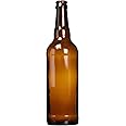 FastRack Beer Bottles Amber Glass Longneck Bottles for Home Brewing 22 oz - Crown Cap Refillable Beer Bottles Food Grade – ECO Friendly Proudly Made in the USA, Brown, Pack of 12