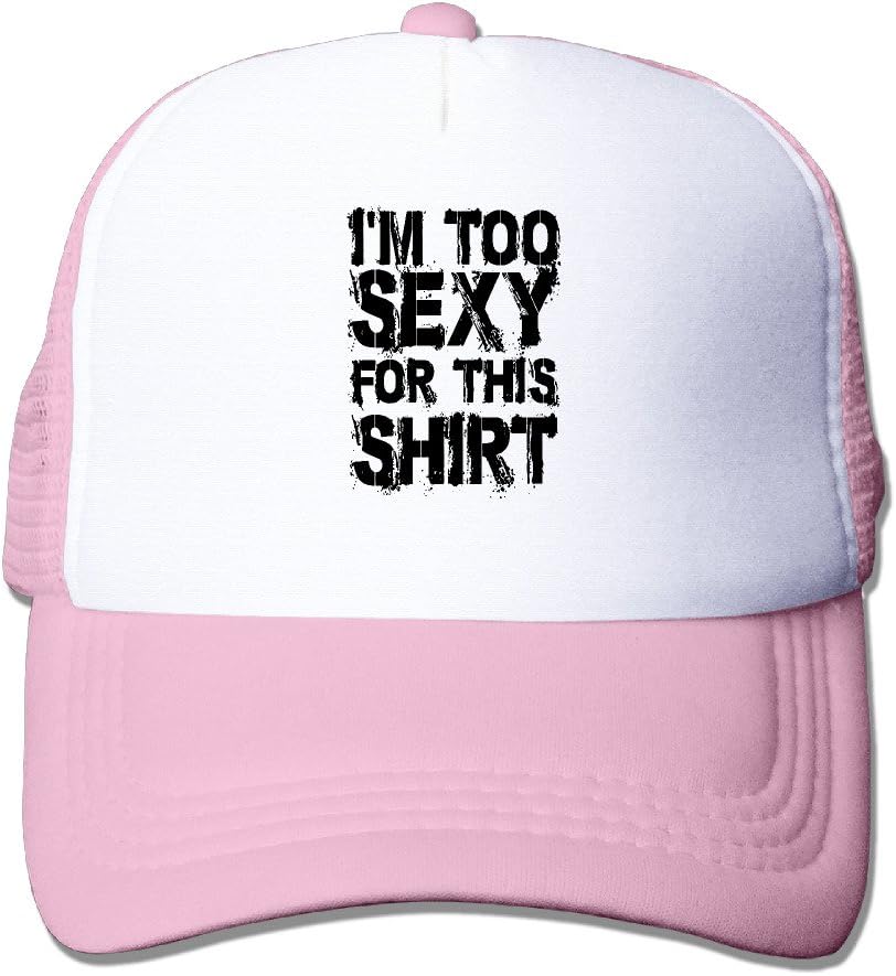 I'm Too Sexy For My Shirt Unisex Grid Baseball Caps Hiphop Cap Adjustable Novelty Pink