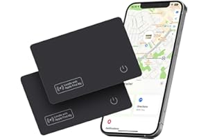 Reyke Wallet Tracker Card, 2 Pack Wireless Charging Wallet Finder. Works with Apple Find My (iOS Only), Item Tracker for Wallet, Luggage Tags, Phone, Passports and More