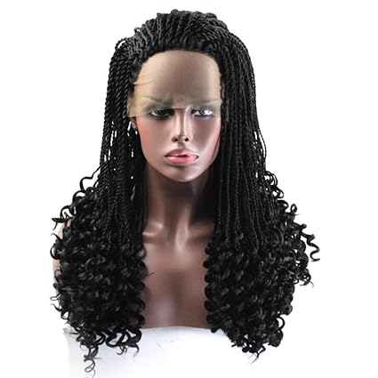 Black Wig For African Women Lace Front Long Curly Rolls Twist