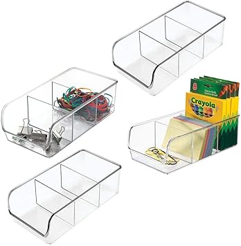 Amazon Com Mdesign Divided Plastic Home Office Desk Drawer