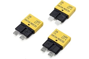 Gloaso E37 20A ATO/ATC Low Profile Auto Reset Fuse Circuit Breaker 12V DC for Car, Boat, RV & Solar Power Systems - UL Certified | Pack of 3