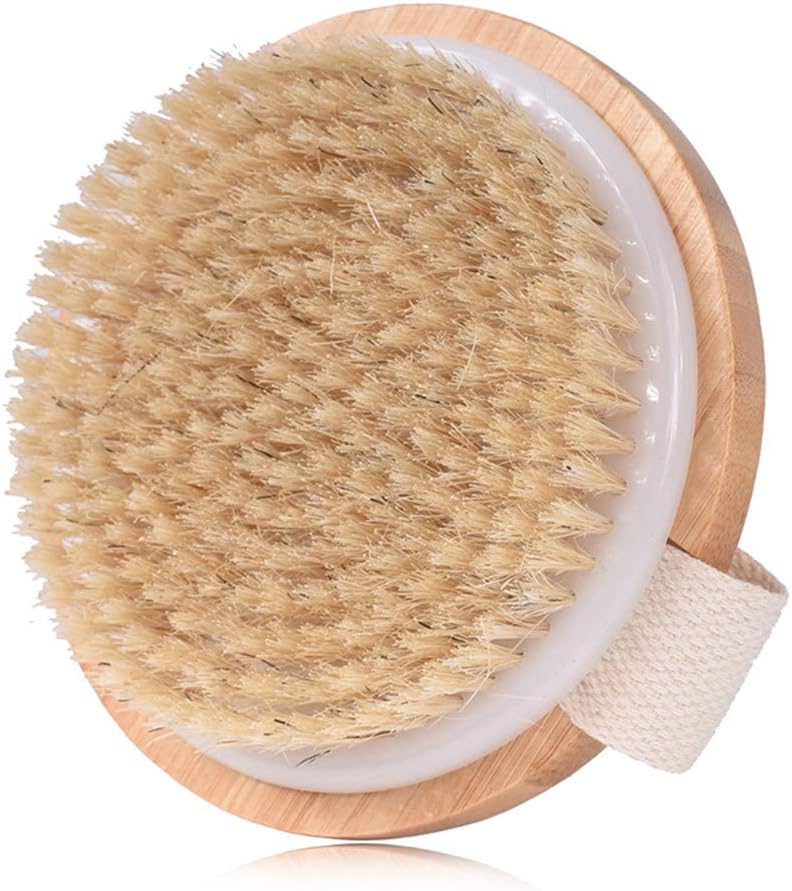 Profusion circle Body Brush Dry Skin Bath Shower Brush Natural Bristles Bamboo Wood Wood