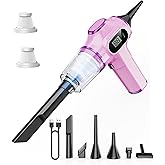 BELIBUY Women-Friendly Cordless Pink Car Vacuum Cleaner – 15000Pa Portable Mini Handheld Vacuum Cleaner, Effortlessly Handles Car,Office,Home & Pet Cleaning