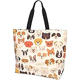BIFMVOG Women's Zipper Large Beach Dog Reusable Travel Work Shopping Tote Purse