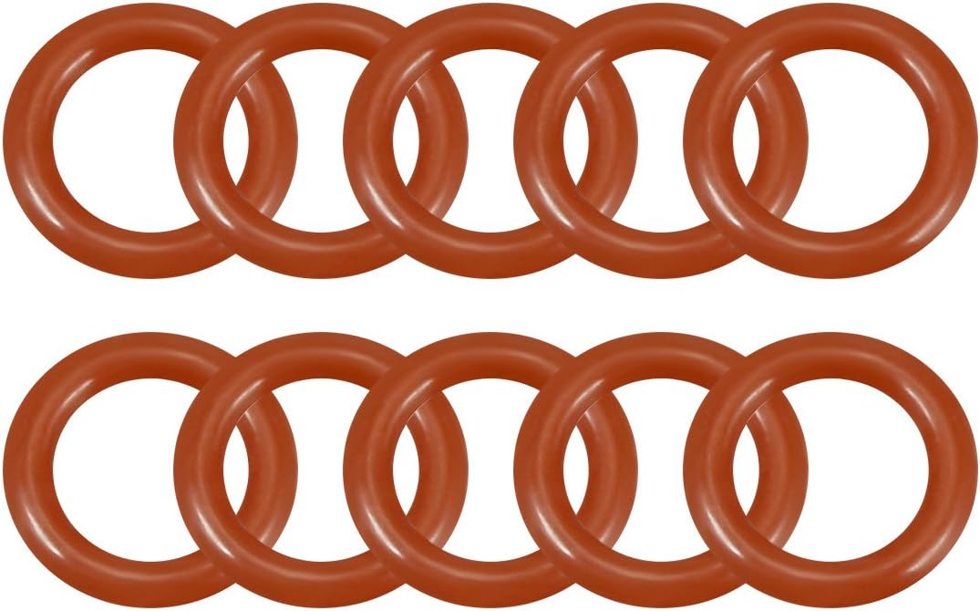 sourcingmap Silicone O-Ring, 12mm OD, 8mm ID, 2mm Width, VMQ Seal Rings Gasket, Red, Pack of 10, 8mmx12mmx2mm
