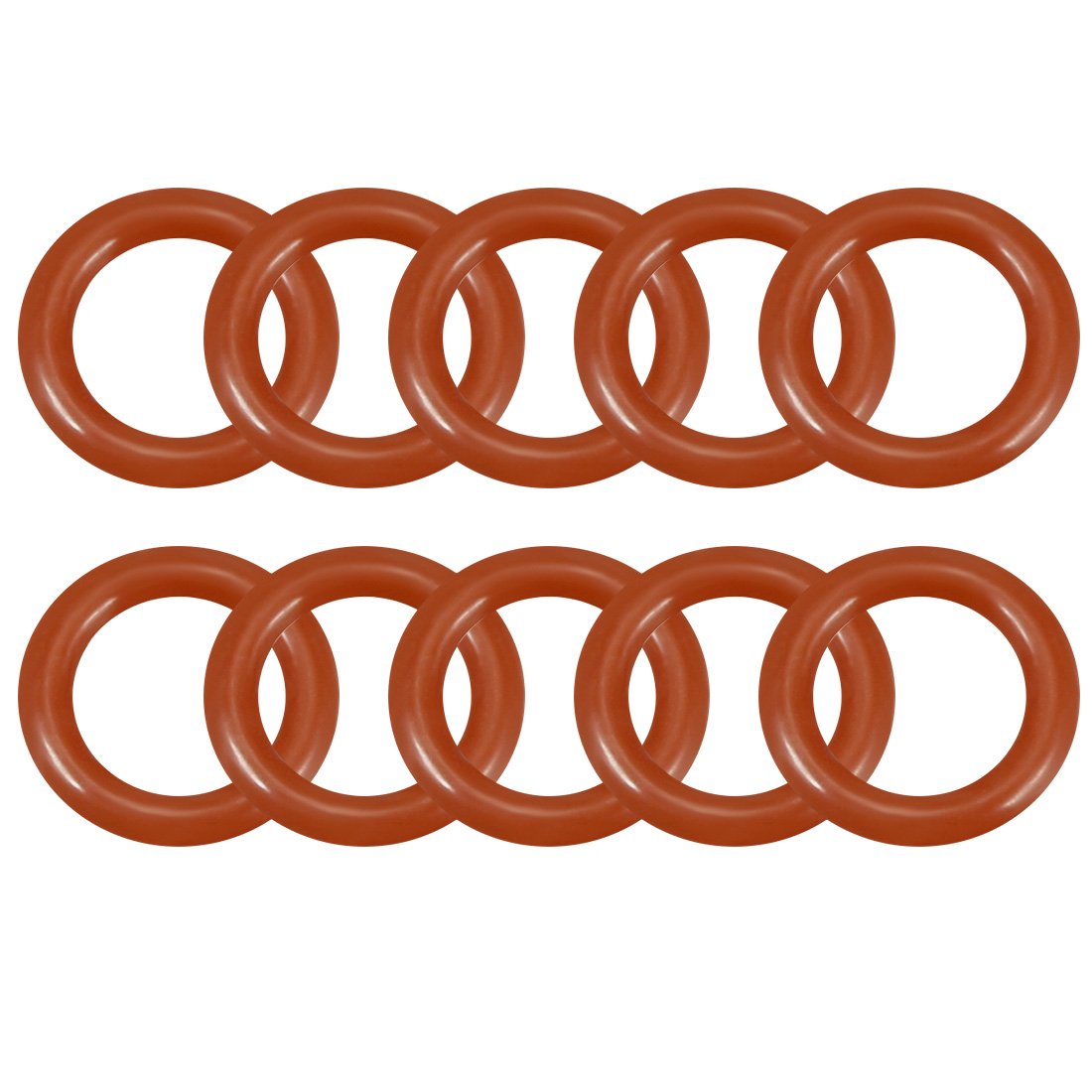 sourcingmap Silicone O-Ring, 12mm OD, 8mm ID, 2mm Width, VMQ Seal Rings Gasket, Red, Pack of 10