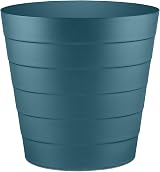 Zuvo 5L Navy Blue Plastic Paper Bin with Wave Design Office Desk Waste Basket