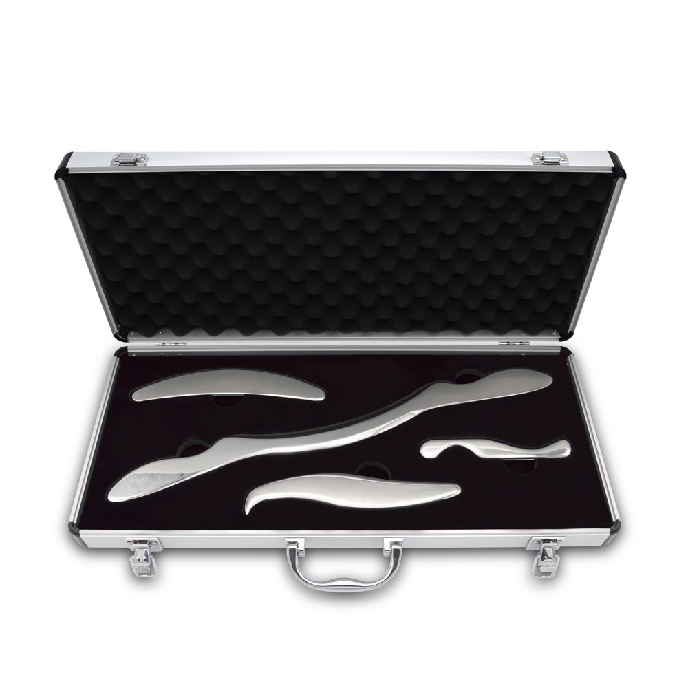 4pcs with a Box-IASTM Therapy Tool Kits, Scraping Massage Tools, Anti-Allergy Medical Grade Stainless Steel Guasha Kits,Body Scraper