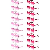 SUNOVELTIES 18 Heart Shape Rimless Sunglasses Transparent Candy Color Party Glasses Colored Eyewear for Women