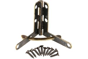 20pcs Spring Hinge TOPINCN Mini Hinges Decorative Wood Case Box Lock with Crews(Bronze)