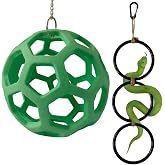 Ajqxh Snake Enrichment Toys Ball,Jungle Gym Ball and Enrichment Rings for Small Ball Python Corn Snakes,Reptiles Climbing Toy,Snake Exploring&amp;Climbing Accessories