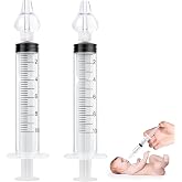 Vicloon Baby Nasal Irrigator, 2PCS Nasal Syringe for Baby, Syringe Nasal Irrigator with Cleanable and Reusable Silicone Nasal Suction Tip forIrrigation, Nasal Spray, Nasal Hygiene（Transparent）