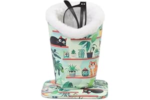 FlyingMage Plush Lined Eyeglasses Holder, Cute Magnetic PU Leather Glasses Stand Case for Women Men Kids