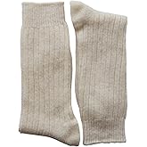 YUN 3 Pairs Men's Natural Pure 100% Wool Warm Boot Winter Socks Traditional Cream