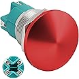 10 Amp Push Button Switch Red 22mm 7/8'' Momentary Mushroom Head Waterproof Stainless Steel 304 DC 5V 12V 24V 120V 250V 4Pin DPST 2 Normally Open