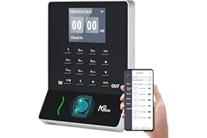 NGTeco APP-Based Time Clocks for Employees Small Business, W2 (Fingerprint+Password) Times Clock, 2.4GHz WiFi Clock in Clock Out Machine Support Shift Schedules, iOS & Android APP, No Monthly Fee