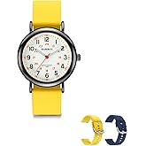 HEUREMATE 5ATM Waterproof Simple Unisex Analog Watch, Medical Professional Nurse Watch with Luminous Easy-Read Dial, Military Time, 24-Hour Second Hand, Silicone Band for Students, Fashion Women Men