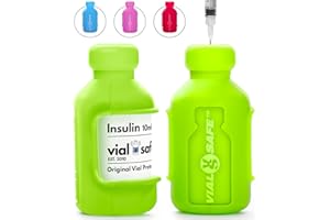 VIAL SAFE Insulin Vial Protector | Durable Vial Case | Silicone Insulin Vial Protector | Insulin Bottle Protector | Diabetes Care | Fits Humalog/Humulin/Novo (Log, Rapid, Lin) | 2-Pack, Light Green