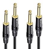 Cable Matters 2-Pack 1/4 Inch TS to TS Electric Guitar Cable - 25ft, Guitar Amp Cord, Instrument Cable for ElectricGuitar, Mandolin, Bass AMP, Keyboard, Mixer, Equalizer