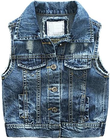 EMAOR Baby Boys Girls Denim Vest Sleeveless Top Jacket Coat With Button