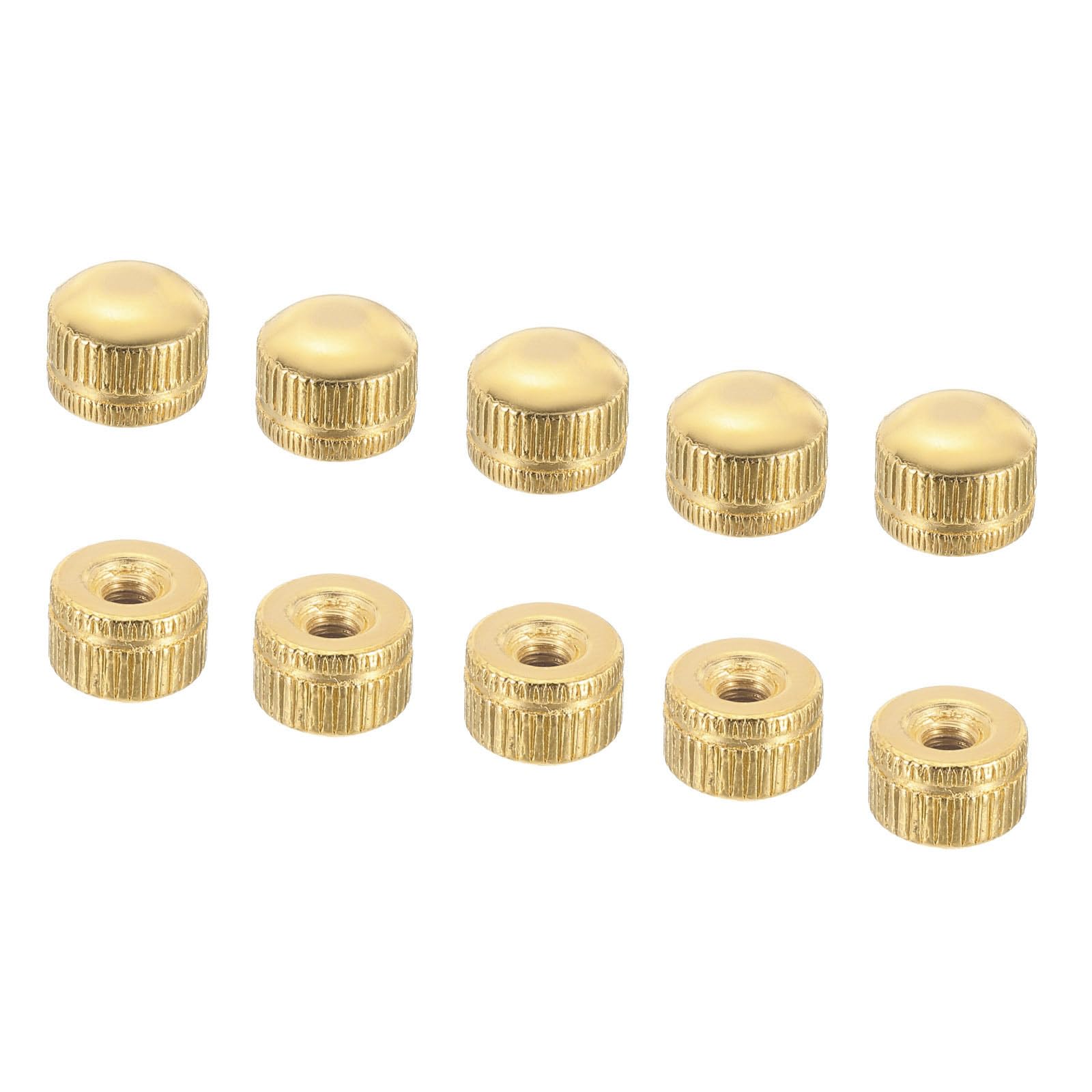 PATIKIL M4x0.7 Cap Nut, 50 Pack Acorn Nut Screw Knob Cap Insert Bolt Cover Female Thread Knurled Decorative Hardware Fittings Light Fixtures Gold Tone