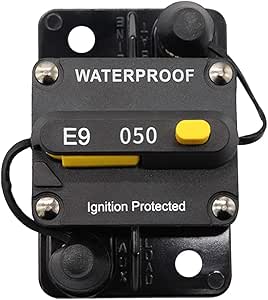 50 Amp Manual Reset Circuit Breaker 12v/24v Boat Accessory Trolling
