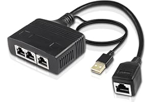 XMSJSIY Ethernet Splitter 1 to 3 Internet Ethernet Switch RJ45 Female to 3 Female Network Divider Adapter Converter 100Mbps H