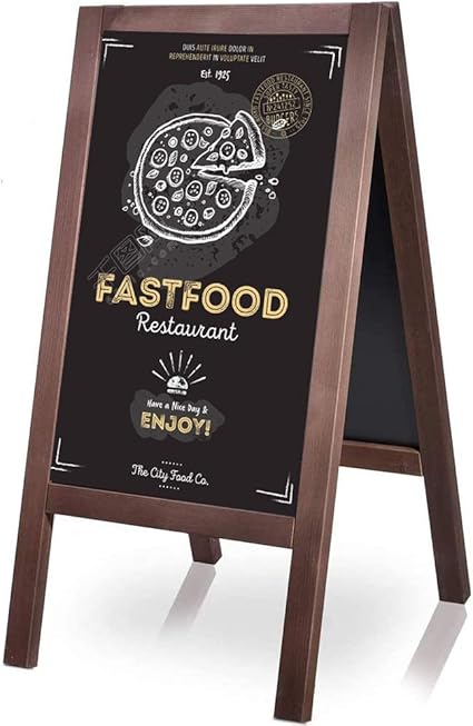 Amazon 木材aフレーム黒板サイン エキストラ大40x68cm無料スタンディング黒板イーゼル 頑丈な歩道サインボードボード 屋外のフレームチョークボード結婚式 詳細 利用可能なチョーク 液体ペン 屋内でも屋外でも使用可能 黒板 文房具 オフィス用品