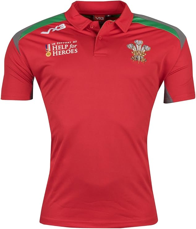 Help for Heroes Wales Rugby Polo Shirt Extra Large Red Amazon.co.uk