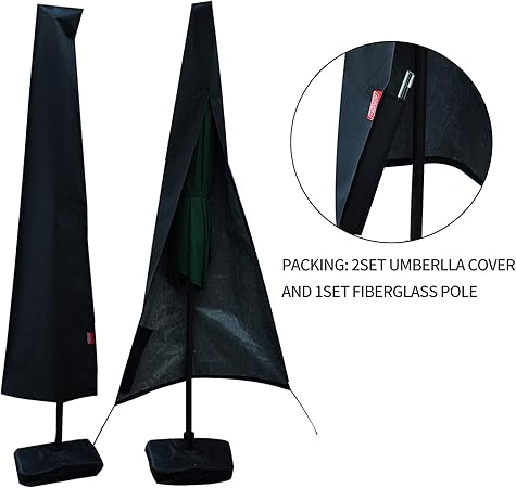 Amazon Com 2set Umbrella Covers Patio Waterproof Market Parasol