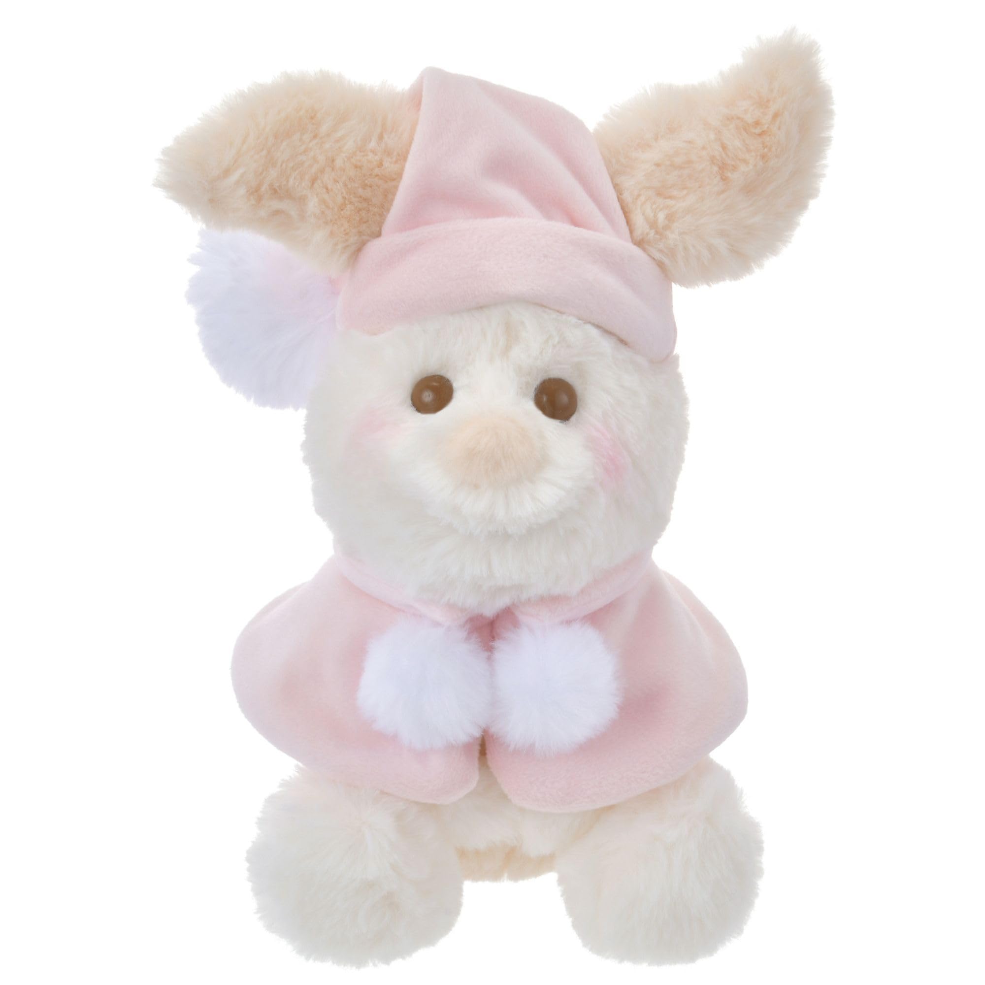 Disney Store Japan Official Piglet Pastel Small Soft Toy, Cute Plush Stuffed Pig in a Pale Pink Winter Hat & Outfit, 20cm / 8"