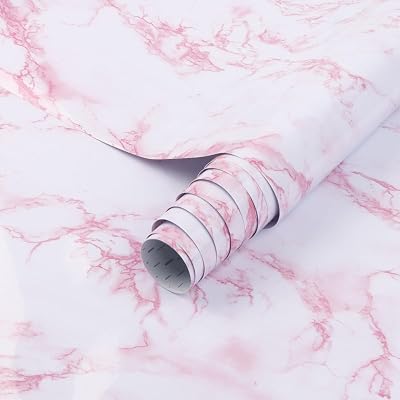 Arthome Pink Marble Contact Paper 43.5cmx200cm Self Adhesive Waterproof