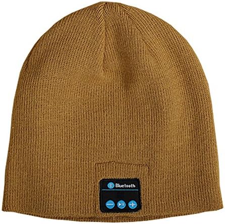 Meme Outdoor Bluetooth Beanie Hat Wireless Bluetooth Headphone Headset Earphone Stereo Speakers & Mic Black (Light Brown)
