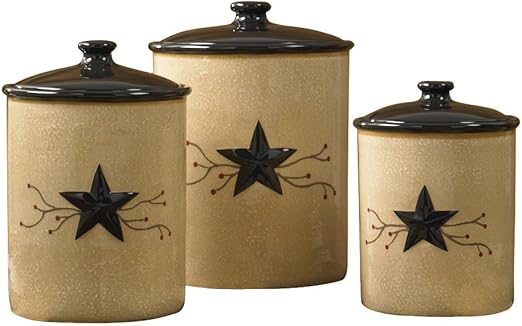 Amazon Com Park Designs Star Vine Canisters Set Of 3