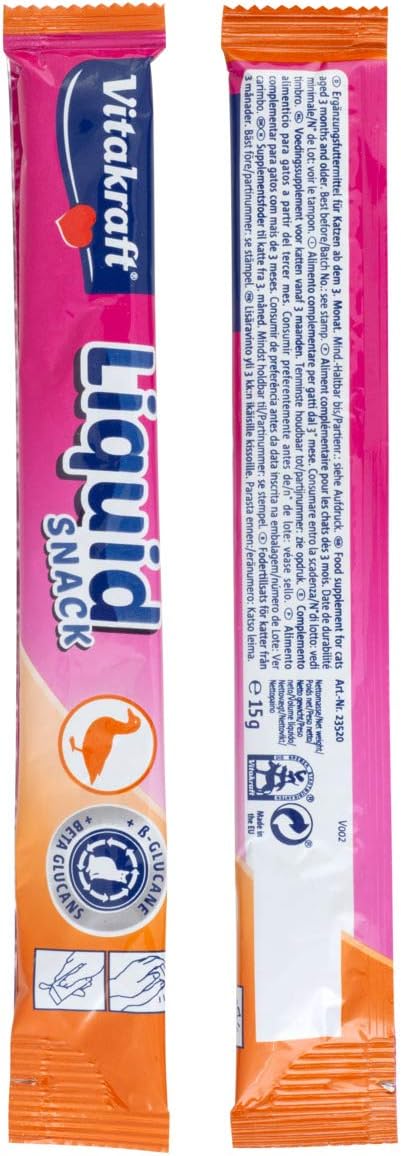 Vitakraft Cat Liquid Snack Duck with Beta Glucans 6 x 15 g (Pack of 11), 90 g (Pack of 11) - Image 5