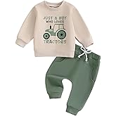 WZTYYDS Baby Boy Clothes Funny Letter Long Sleeve Sweatshirt Pullover Tops Joggers Pants Set Toddler Fall Winter Outfits