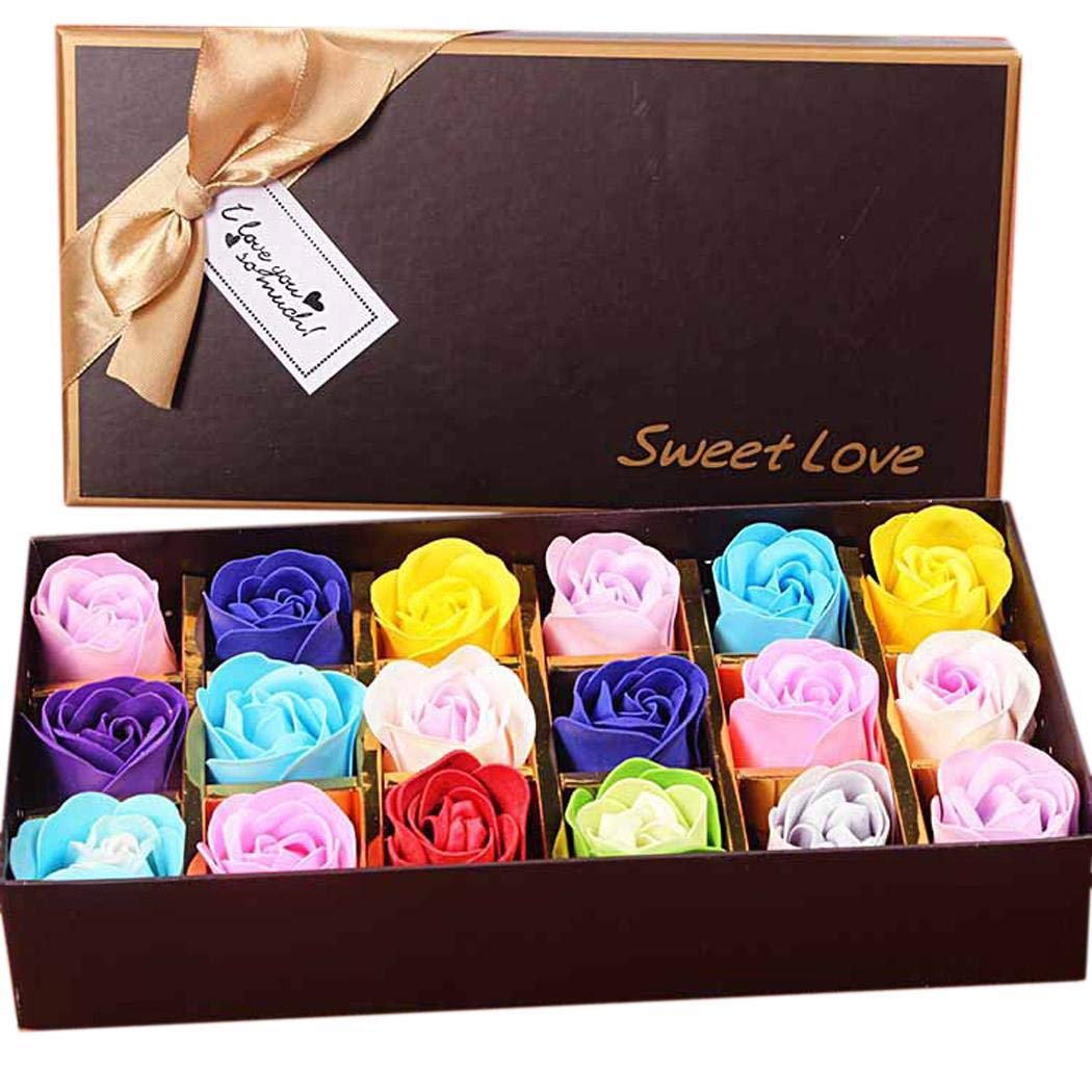 fnemo 18-Roses Soap Flower Gift Box Creative Romantic Valentine\'s Day Wreaths & Garlands