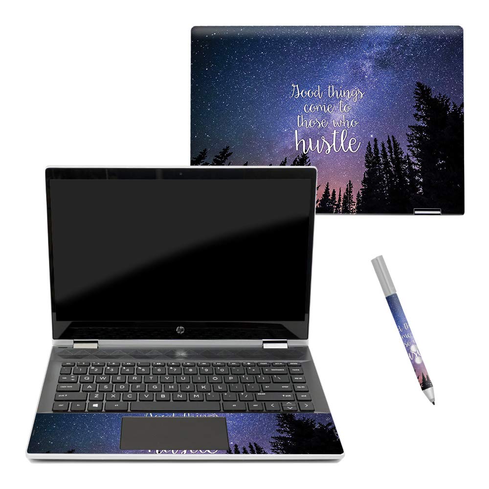 MightySkins Skin for HP Pavilion x360 14'' (2018) - Hustle Protective, Durable, and Unique Vinyl Decal wrap Cover | Easy to Apply, Remove, and Change Styles | Made in The USA by MightySkins