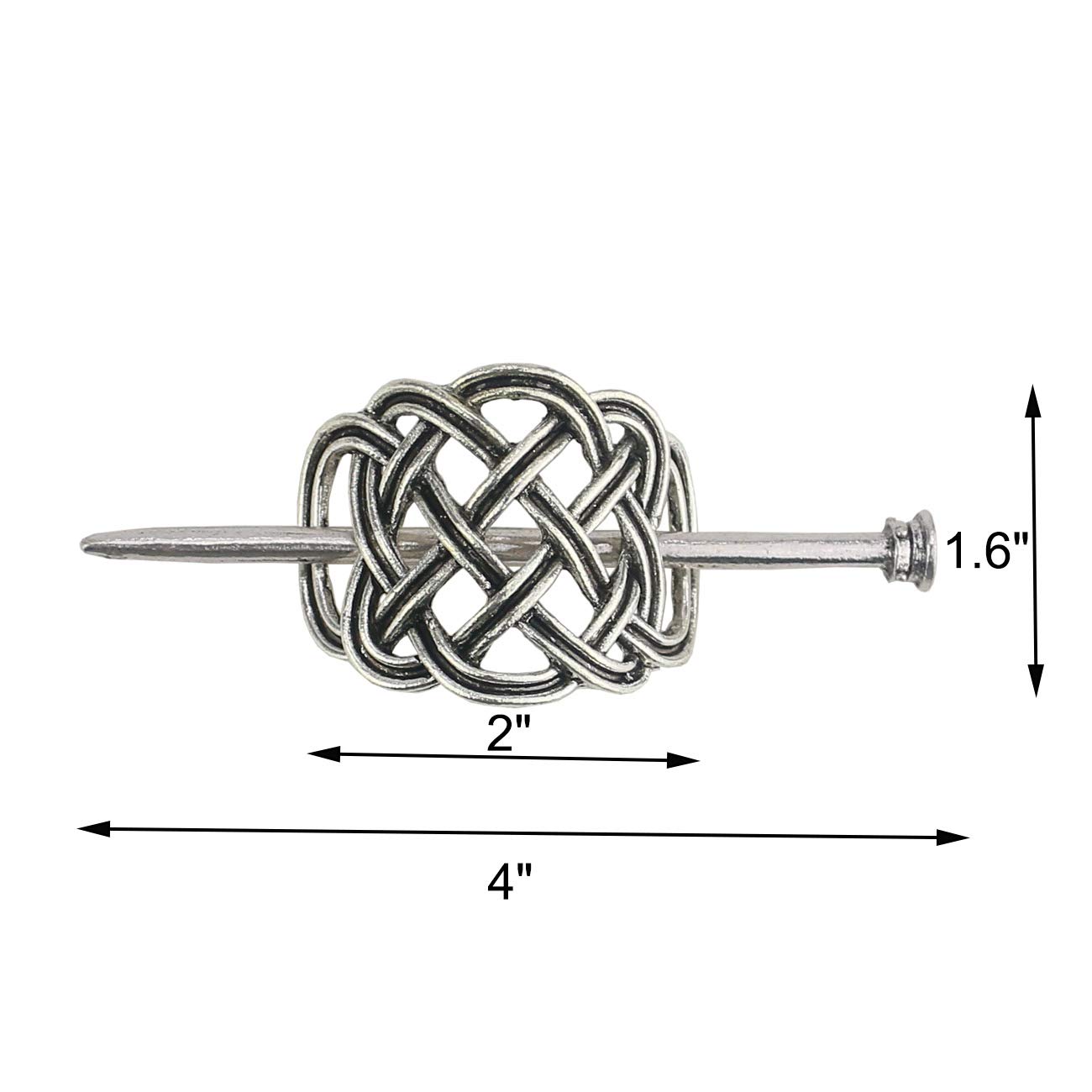 Tinsow 2 Pcs Silver Celtic Hair Slide Hairpins Hair Accessories Hair Clips, Creative Hair Barrette Minimalist Hair Claw Hair Pin Hair Accessories for Women (Style C H) : Beauty