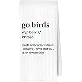ERYBHKRTYH Go Birds Kitchen Towels - Football Fan Gifts Decorative Waffle Dish Towel, Gifts for Football Lovers Players Hand Tea Towels, 16x24 Inch