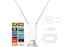 CXYHMG TV Antenna for Smart TV, 360° Reception Digital HD Antenna Without Cable Indoor Outdoor, Support 4K/8K/1080p for Free Local Channels, with Super Signal Booster. (White, Small)