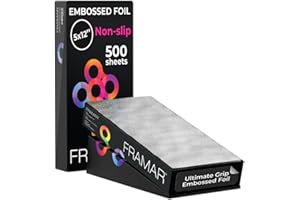 FRAMAR 5x12 Star Struck Silver Embossed Hair Foils, Aluminum Foil Sheets, Foil Paper For Highlighting, for Highlights Hair Dy