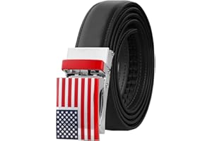 Falari Automatic Ratchet Buckle Leather Belt for Women Boys Girls 1 Inch Wide Trim to Fit