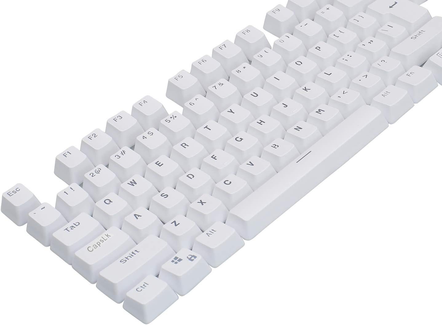 Feicuan Universal 104 Keyset Keycap ABS Colorful Backlit Replacement Key Cap Cover for Mechanical Keyboard -White - Image 3