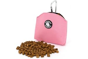 COOWONE Dog Treat Pouch Magnetic Closure Small Dog Training Treat Pouch Pocket Sized Small Dog Treat Pouch with Clip (Pink)