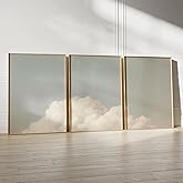 Pennclys Clouds Wall Art Decor Over The Bed Sky Canvas Wall Art Abstract Minimalist Clouds Prints Painting Blue Sky Wall Decor Pictures for Living Room Bedroom 12x16 Inch Unframed Set of 3