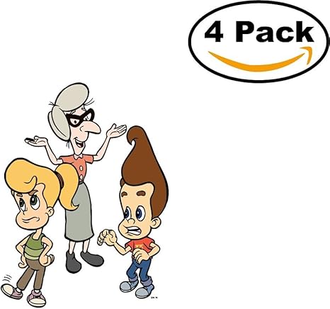 Jimmy Neutron 4 Pegatinas Calcomania 4 X 4 Dibujos Animados Coche