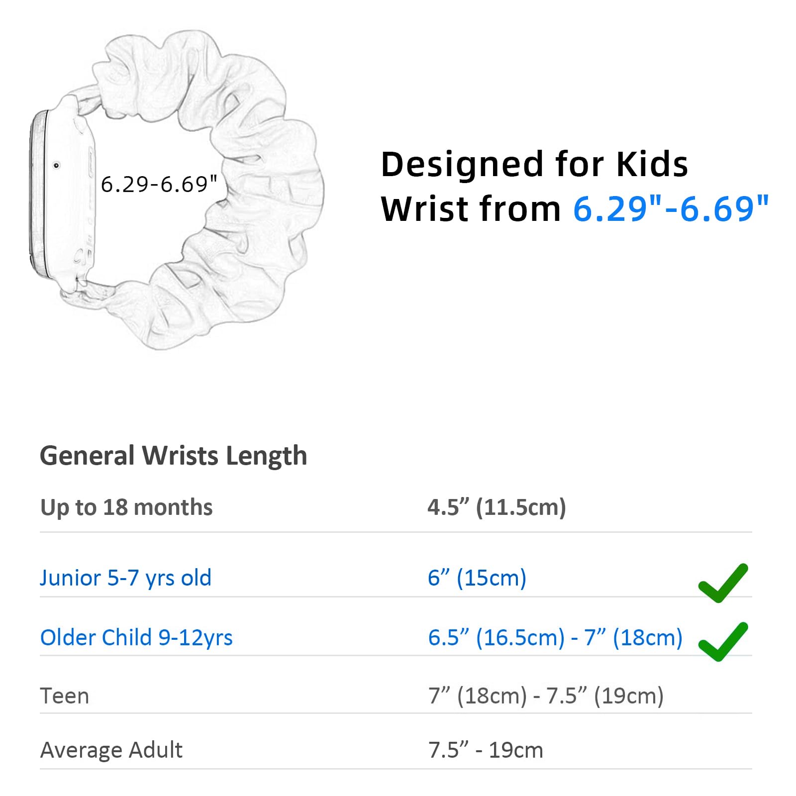 NewJourney Scrunchie Band Compatible with AT&T amiGO Jr Watch, Cute Printed Stretchy Solo Loop Band Replacement